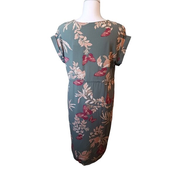 NEW Vero Moda Maternity Easy Joy Tie Short Dress Sage Green‎ Floral XS - Picture 3 of 12